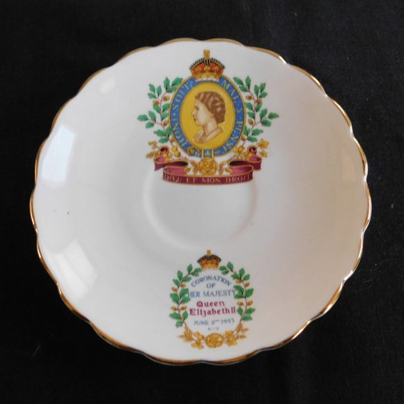 1953 Queen Elizabeth II Coronation Crested Portrait Rosina Bone China Cup Saucer - Picture 2 of 9